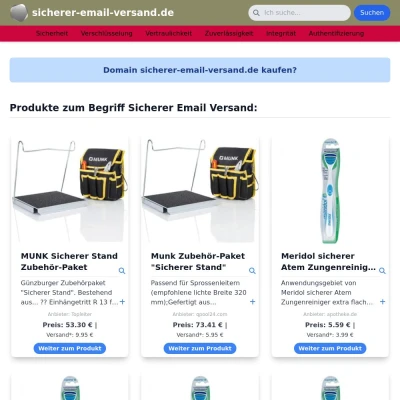 Screenshot sicherer-email-versand.de