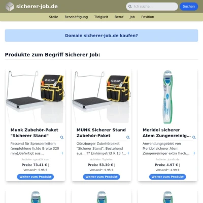 Screenshot sicherer-job.de