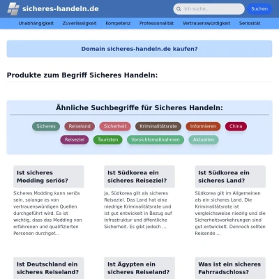 Screenshot sicheres-handeln.de