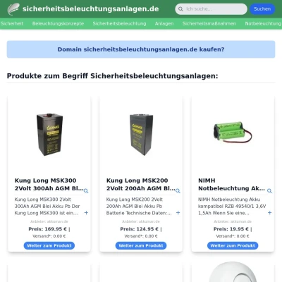 Screenshot sicherheitsbeleuchtungsanlagen.de