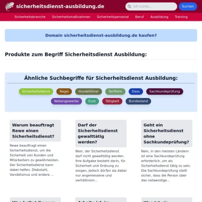 Screenshot sicherheitsdienst-ausbildung.de