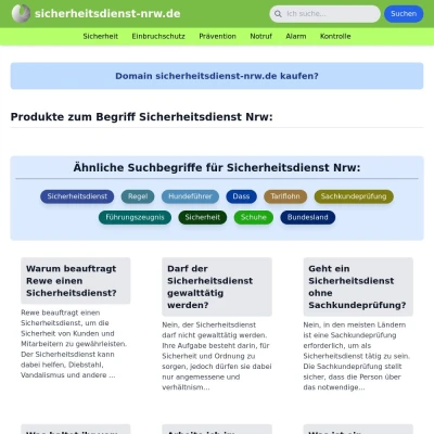 Screenshot sicherheitsdienst-nrw.de