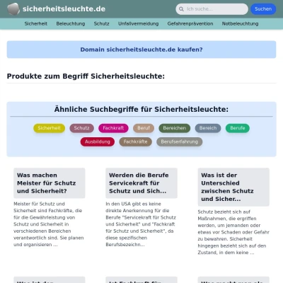 Screenshot sicherheitsleuchte.de