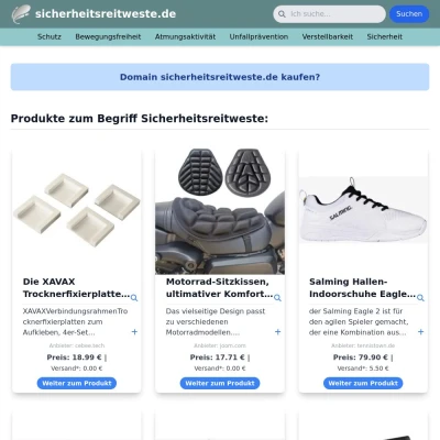 Screenshot sicherheitsreitweste.de