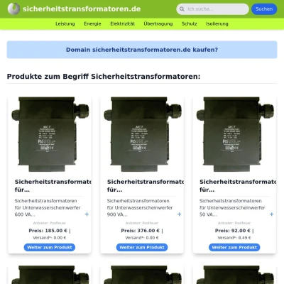 Screenshot sicherheitstransformatoren.de