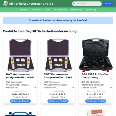 Screenshot sicherheitsuntersuchung.de