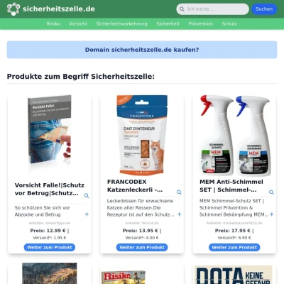 Screenshot sicherheitszelle.de