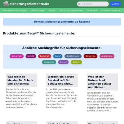 Screenshot sicherungselemente.de