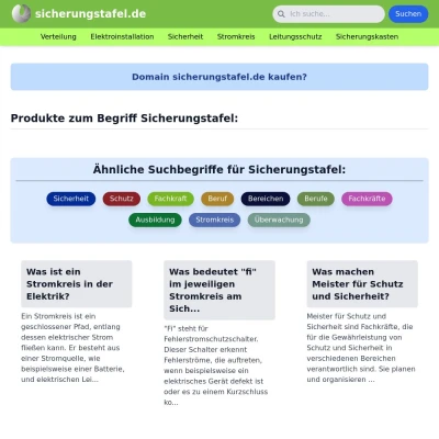 Screenshot sicherungstafel.de