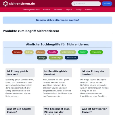 Screenshot sichrentieren.de