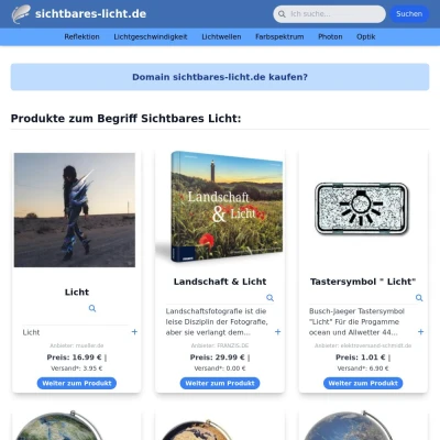 Screenshot sichtbares-licht.de