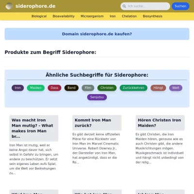 Screenshot siderophore.de