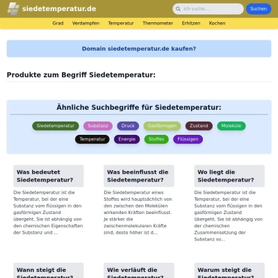 Screenshot siedetemperatur.de