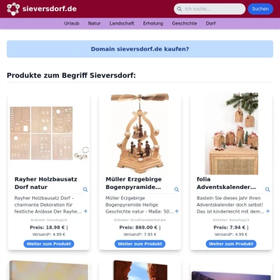 Screenshot sieversdorf.de