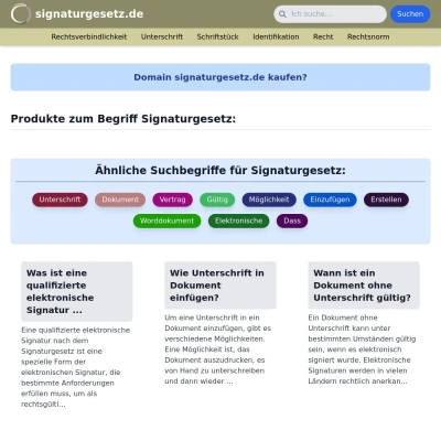 Screenshot signaturgesetz.de