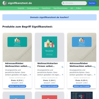 Screenshot signifikanztest.de