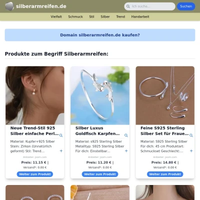 Screenshot silberarmreifen.de