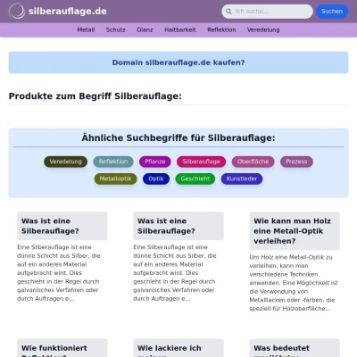 Screenshot silberauflage.de