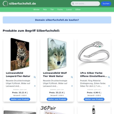 Screenshot silberfuchsfell.de