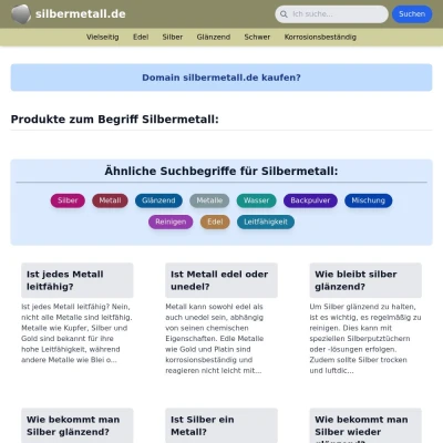 Screenshot silbermetall.de