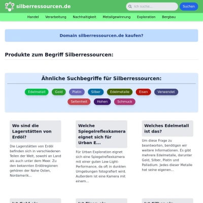 Screenshot silberressourcen.de