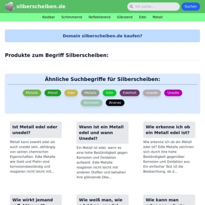 Screenshot silberscheiben.de