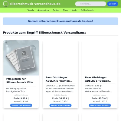 Screenshot silberschmuck-versandhaus.de