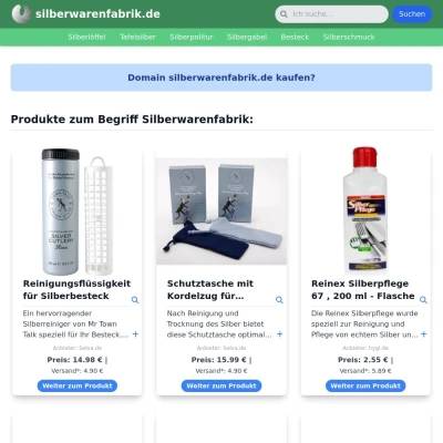 Screenshot silberwarenfabrik.de