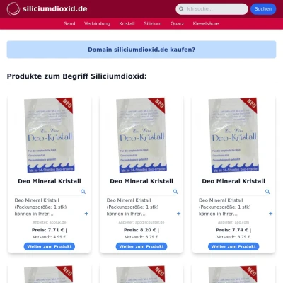 Screenshot siliciumdioxid.de