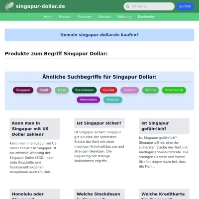 Screenshot singapur-dollar.de