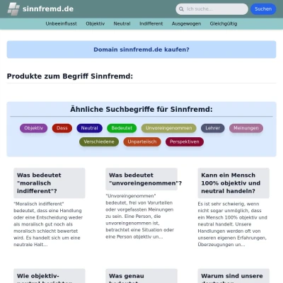 Screenshot sinnfremd.de