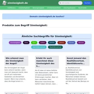 Screenshot sinnlosigkeit.de