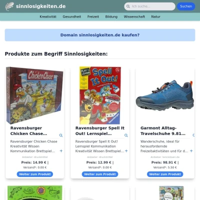 Screenshot sinnlosigkeiten.de