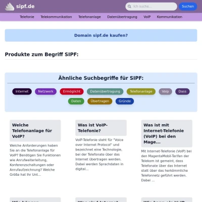 Screenshot sipf.de