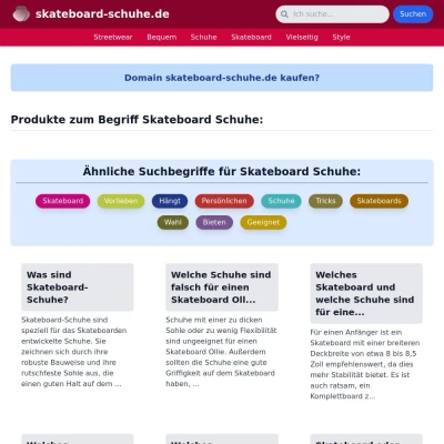 Screenshot skateboard-schuhe.de