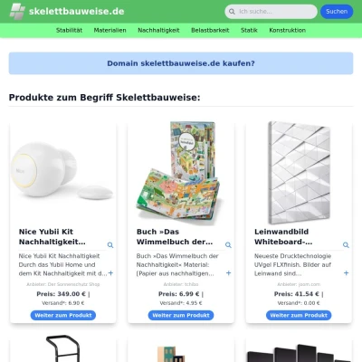 Screenshot skelettbauweise.de