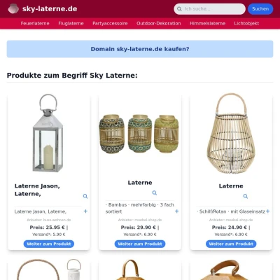 Screenshot sky-laterne.de