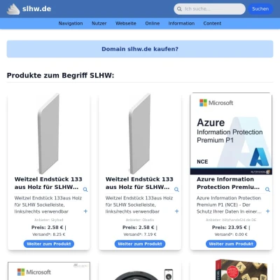 Screenshot slhw.de