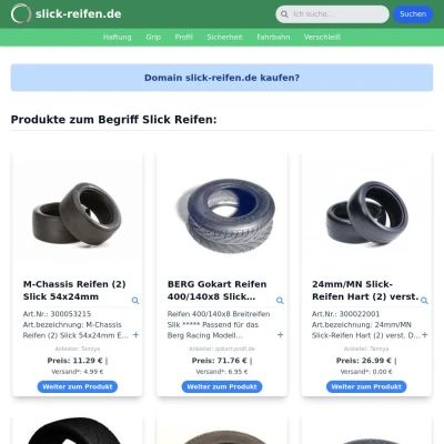 Screenshot slick-reifen.de