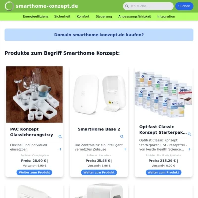 Screenshot smarthome-konzept.de