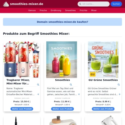 Screenshot smoothies-mixer.de