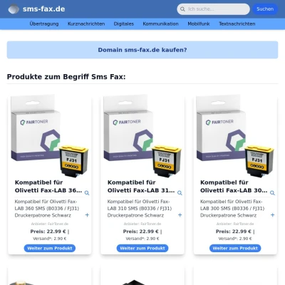 Screenshot sms-fax.de