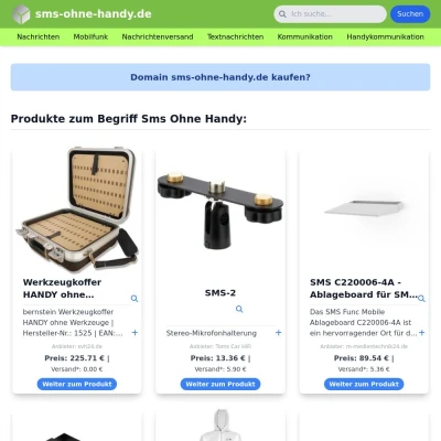 Screenshot sms-ohne-handy.de