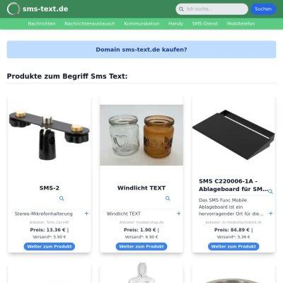 Screenshot sms-text.de