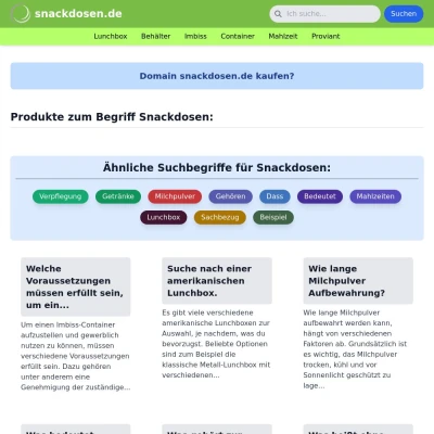 Screenshot snackdosen.de