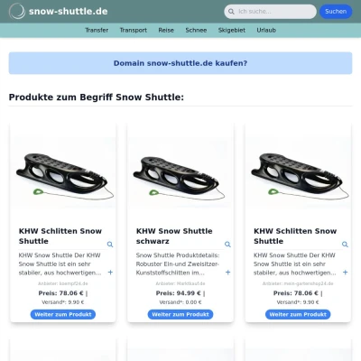 Screenshot snow-shuttle.de