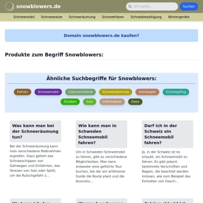 Screenshot snowblowers.de