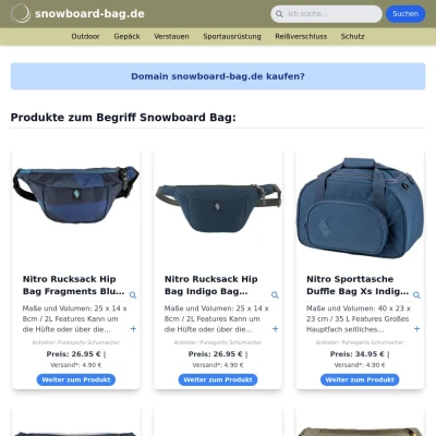 Screenshot snowboard-bag.de