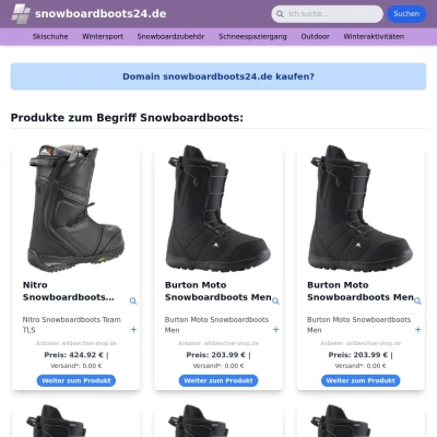 Screenshot snowboardboots24.de