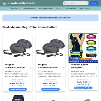 Screenshot snowboardhalter.de